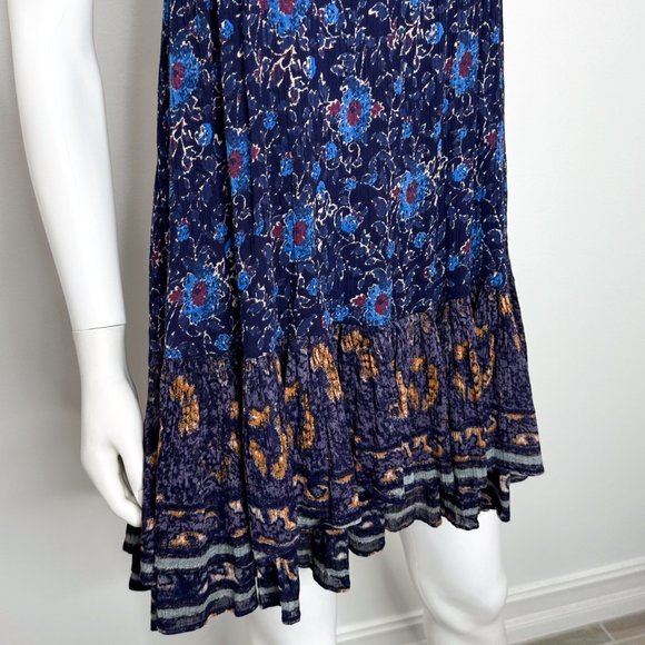 Free People Lyla Flowy Swing Floral Print Mini Dress in Navy Combo Womens Size S - Picture 8 of 16